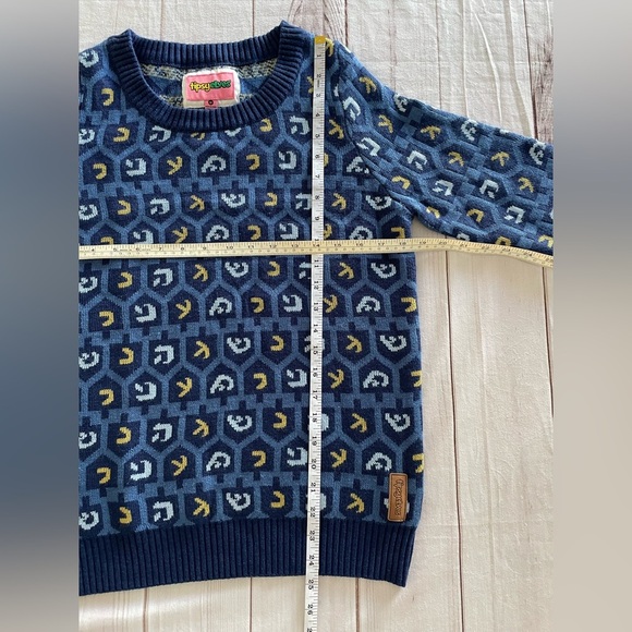 Tipsy Elves Hanukkah Dreidel Motif Sweater Women’s Medium Blue Yellow Novelty - Picture 11 of 12